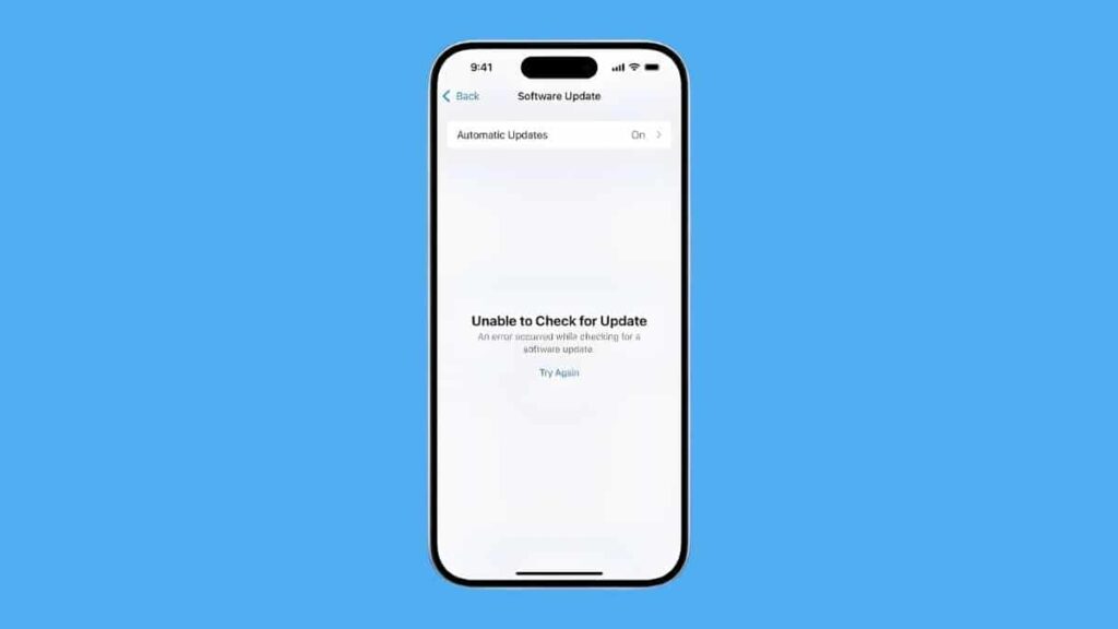 Unable to Check for Update