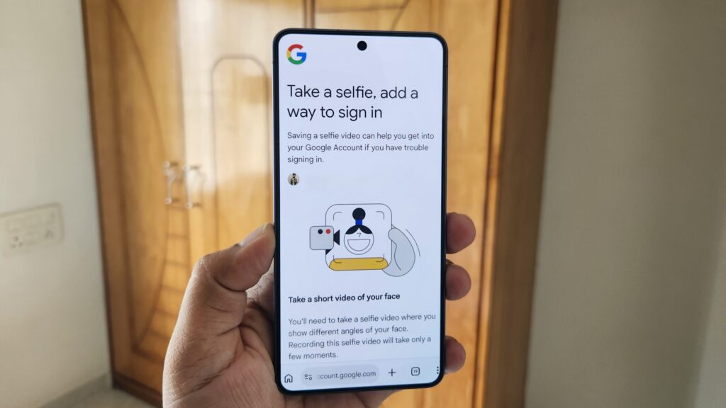 I was wrong about Google’s new selfie sign-in tool. Here’s how to set it up now Android phone in hand showing selfie sign in feature