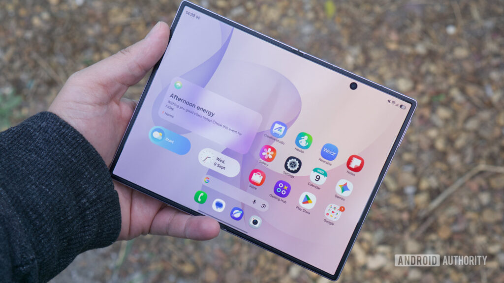 After using the Galaxy Z Fold 8 for two weeks, I’m excited for the Z Fold 9 Samsung Galaxy Z Fold 8 in hand showing folding screen scaled