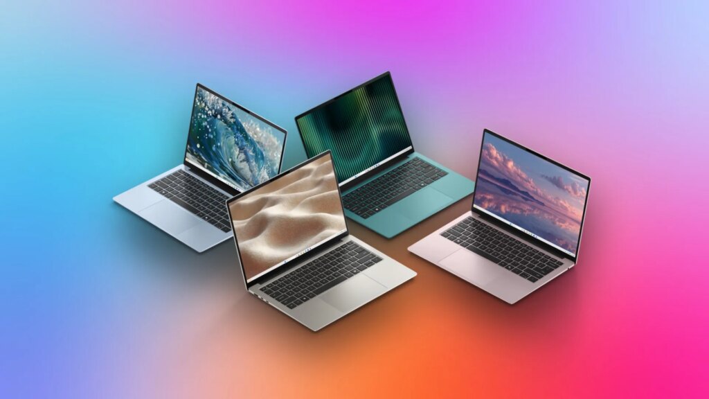 Dell Doubles Down on Cheap Student Laptops With Lower-End Dell 14S Configs Four Dell 14S laptops are featured against a multicolored background. All four colors that will be available are shown.