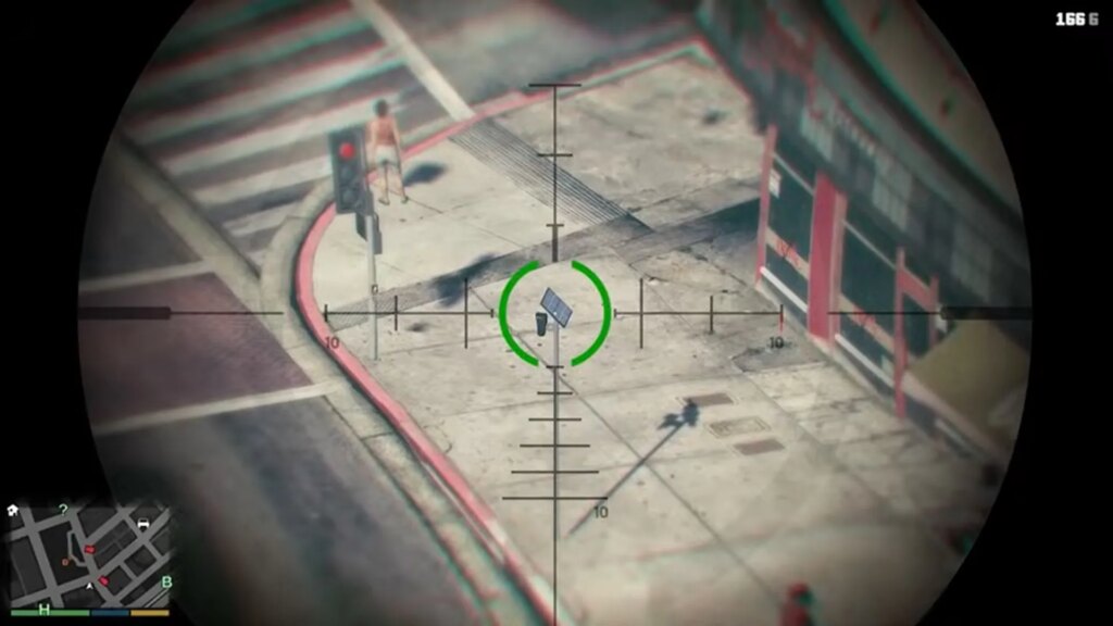 GTA 5 Mod Adds Flock Surveillance Cameras So Players Can Blow Them Up A screenshot of GTA V with a Flock camera in a sniper rifle's crosshairs.