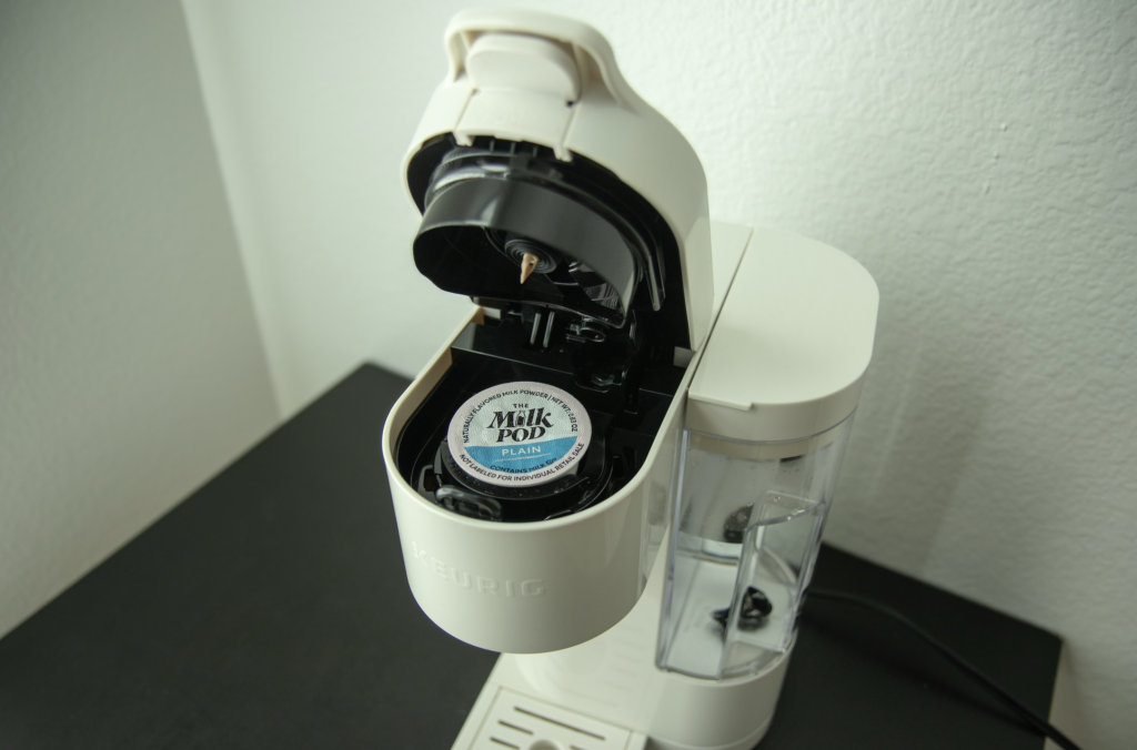 I Tested New Keurig Milk Pods for Instant Frothy Lattes milk pod inside keurig