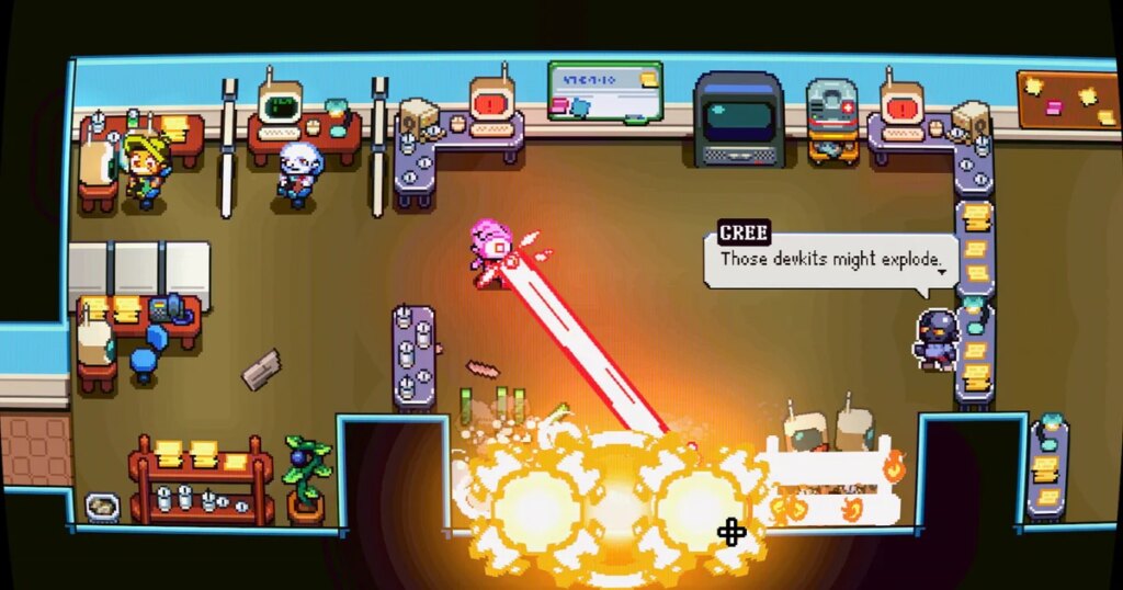 Laser Guy is a twin-stick “anti-shooter” about a stressed out game developer who can’t stop shooting laser beams from his eye Laser Guy is a twin-stick "anti-shooter" about a stressed out game developer who can't stop shooting laser beams from his eye