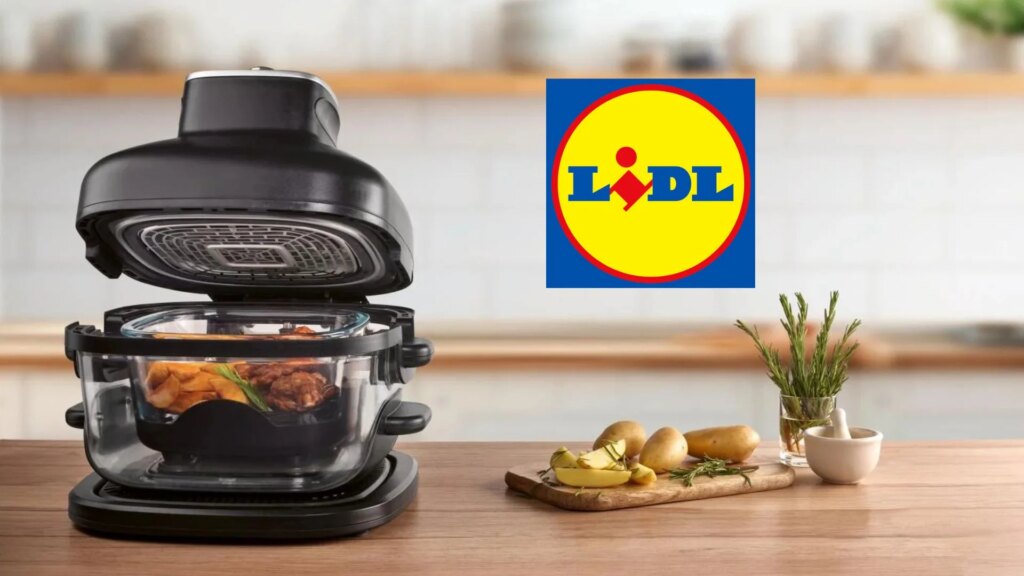 Ninja-Kopie bei Lidl? Heißluftfritteuse für nur 60 Euro Silvercrest Heißluftfritteuse steht auf einer Arbeitsplatte