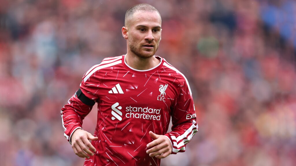 Premier League Soccer: Stream Liverpool vs. Fulham Live From Anywhere Alexis Mac Allister of Liverpool running.