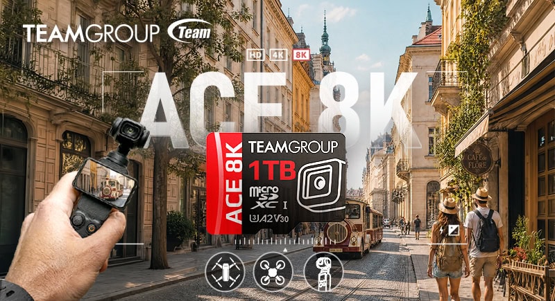 TEAMGROUP ACE 8K MicroSDXC targets 4K 120fps cameras, drones and content creators TEAMGROUP ACE 8K MicroSDXC targets 4K 120fps cameras, drones and content creators