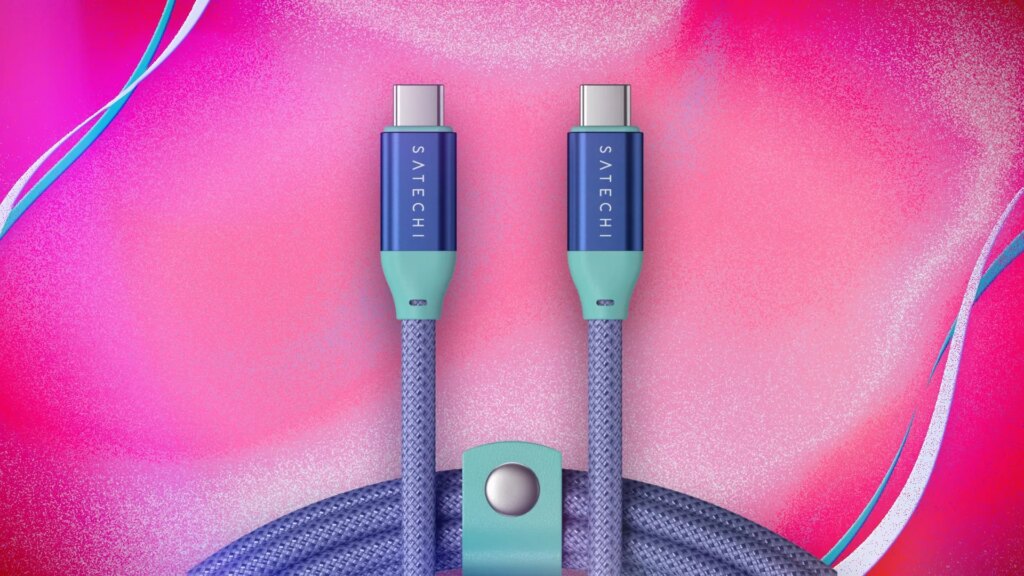 Upgraded to an iPhone 18 Pro? Satechi’s Early Prime Day Sale Lops 50% Off Essential USB-C Cables Satechi purple USB-C cable on a pink background