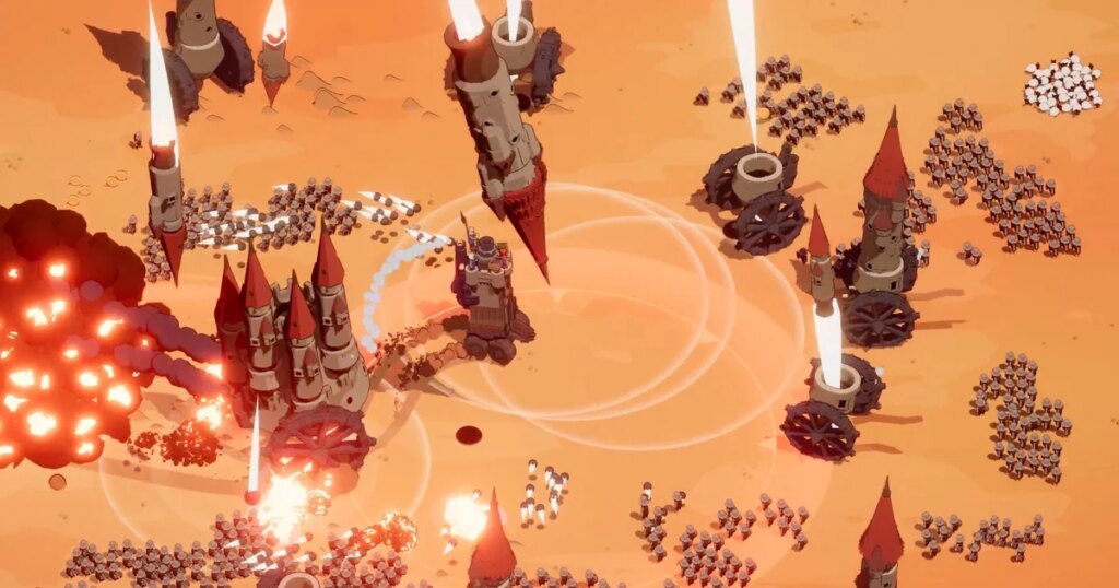 Wanderburg, a bullet heaven where you drive around a Frankensteinian hybrid of a castle and a tank, is out in early access today