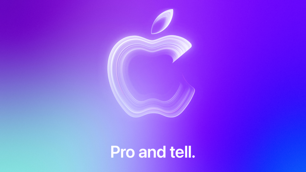 Apple's Pro and Tell event invite card.