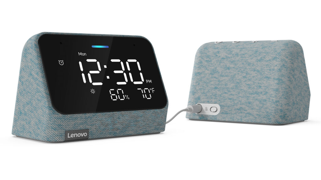 Lenovo Smart Clock weather makes a surprise return Lenovo Smart Clock Essential with Alexa Built in Both Sides
