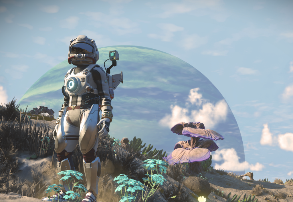 No Man’s Sky Headlines Apple’s New Wave of iPhone and iPad Games a space explorer stands on a rocky surface on an alien planet