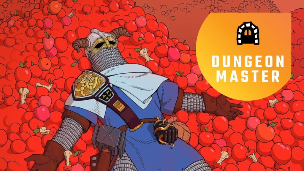 The Cleric lying in a pile of apples