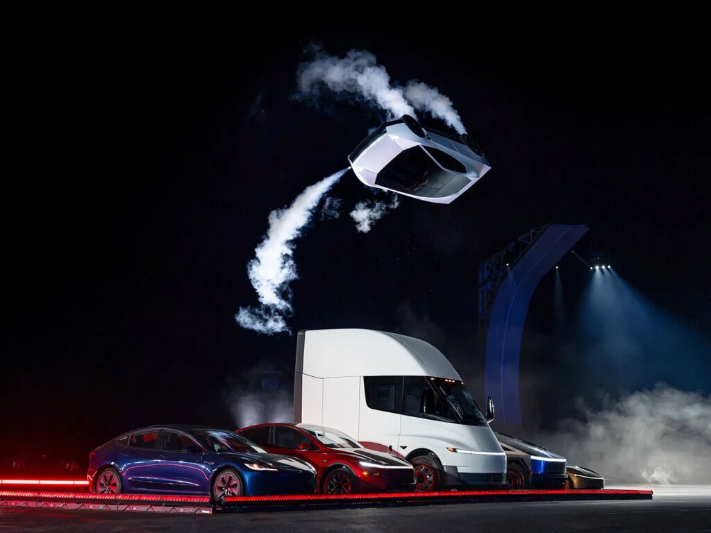 Tesla Roadster Demo: Upside-Down Suction, Mid-Air Corkscrews, and a Thruster-Assisted 0.81s 0-60 Tesla Roadster Demo: Upside-Down Suction, Mid-Air Corkscrews, and a Thruster-Assisted 0.81s 0-60