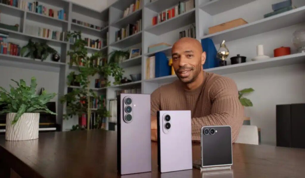 Thierry Henry signed up to promote the Galaxy Z Fold 8, Fold 8 Ultra, and Flip 8