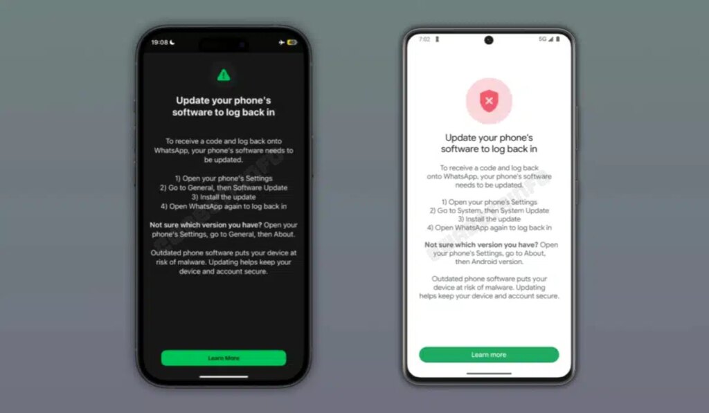 WhatsApp may stop logging in on older iOS or Android versions